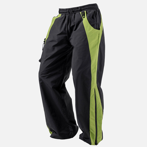 Wholesale High Quality <b>Men's</b> Nylon Track Pants Straight <b>Wide</b> <b>Leg</b> Zipper Breathable Streetwear Casual Sports <b>Trousers</b> - Product Image 6