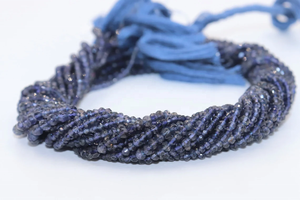 Excelente FORMA DE Rondelle facetada 4mm Iolite Beads Piedra preciosa natural para la fabricación de joyas - Product Image 2