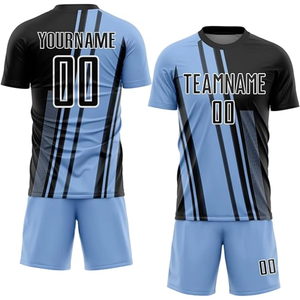 Ensemble d'uniformes de football personnalisables noir et vert, unisexe adulte, manches courtes, jersey sublimé anti-transpiration et short - Product Image 2