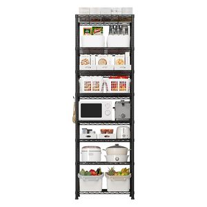 Scaffalatura Metallica a 8 Ripiani per Garage, Unità di Stoccaggio con Ruote da 200 cm di Altezza, Capacità 726 kg, Spazio di Archiviazione Regolabile Certificato NSF - Product Image 2