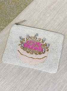 Porte-monnaie brodé et perlé, objet décoratif fait main, cadeau à prix avantageux - Product Image 5