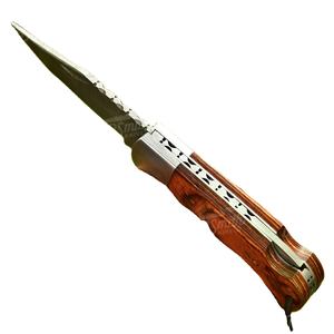 Cuchillo Plegable de Acero de Damasco de Alta Calidad con Cobre, Cuchillo de Bolsillo para Camping, Supervivencia y Uso Diario - Product Image 1