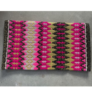 High Quality Double Weaved Western Show Horse Saddle Blanket Golden Glitter New Zealand <b>Wool</b> FHS NZ103 - Product Image 1