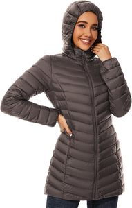 Women's Lightweight <b>Packable</b> Hooded Winter Quilted Puffer <b>Jacket</b> Detachable Sleeves Hat Water Resistant Fur Lining Zipper - Product Image 2