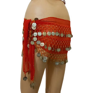 Pañuelo de cadera para danza del vientre, falda de danza del vientre con monedas brillantes, equipo de disfraz de baile, EE. UU. - Product Image 2