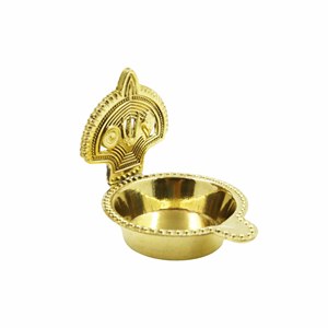 Lámpara de aceite Shankh Chakra Deepam Diya de latón, hecha a mano, tradicional, para Pooja, decoración del hogar, templo, festivales, regalos. - Product Image 3