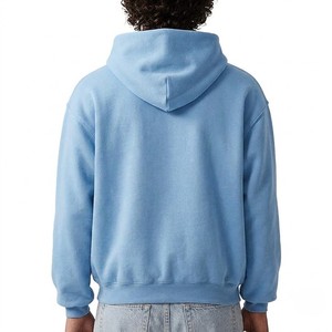 เสื้อสเวตเชิ้ตมีฮู้ดสีฟ้าอ่อนสำหรับผู้ชาย ทรงโอเวอร์ไซส์ ทรงปกติ ผ้าฟลีซแบบสวม สีพื้น ดีไซน์กระเป๋าเสื้อ เหมาะสำหรับใส่ในฤดูใบไม้ร่วง - Product Image 6