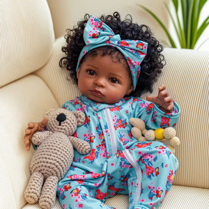 Bambole Reborn Afroamericane Babeside RTS, Bambola Laney da 20 Pollici con Capelli Corti e Ricci Neri, Spedizione Rapida in 3-7 <span class=keywords><strong>Giorni</strong></span> - Product Image 5