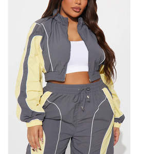 Survêtement d'entraînement personnalisé pour femme, nouvelle collection, vente chaude, avec logo imprimé, en tissu éponge de coton de qualité supérieure, fermeture éclair - Product Image 6