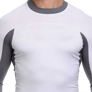 <b>Men</b> Long Sleeve Quick Dry Breathable Color Blocked Plus Size <b>Compression</b> <b>Shirts</b> Rash Guard BJJ MMA Polyester/Nylon for Sale - Product Image 5