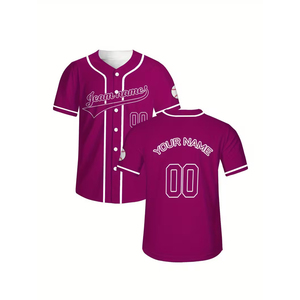 Camiseta de Béisbol Personalizada para Hombre con su Propio Diseño de Logotipo, Manga Corta, Completamente Abotonada, en Varios Colores - Product Image 4