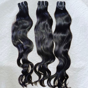 Extensions de cheveux humains naturels bouclés ondulés, ondulations profondes lâches, provenant d'un seul donneur, qualité supérieure, cheveux indiens bruts non traités Remy, tissage machine - Product Image 5