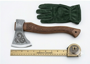 Hacha de Dragón de Acero al Carbono Forjada a Mano de Primera Calidad – Mango Celta con Grabado Artístico – Regalo Premium para Amantes de la Naturaleza – Herramienta de Supervivencia de Alta Gama - Product Image 6