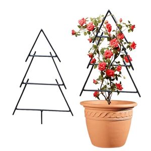 Support de pot de fleurs en terre cuite minimaliste moderne, support de treillis pour plantes en métal en forme de A - Product Image 3
