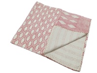 Couvre-lit de mariage Kantha en coton 100% double taille 100TC, imprimé géométrique, matelassé à la machine, jetable et personnalisable
