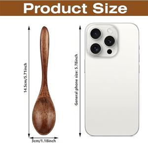 Cuillère à thé en bois naturel, cuillère à café, cuillère doseuse pour sucre, sel, épices, pour la maison, la cuisine, le café, le restaurant - Product Image 2