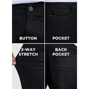 Pantalon extensible pour homme, coupe slim, jean en denim coloré flexible pour les déplacements quotidiens et les occasions décontractées - Product Image 6