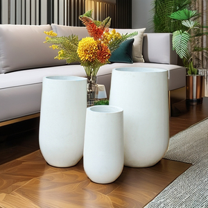 Pots en béton texturé sur mesure, faits à la main, légers, écologiques, modernes et luxueux pour plantes de jardin. - Product Image 1