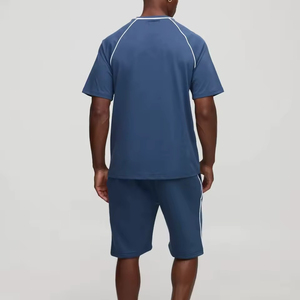 Ensemble court décontracté pour homme en deux pièces avec logo imprimé personnalisé, en coton respirant, tenue d'été, vêtements de sport à séchage rapide, vêtements de gym - Product Image 3