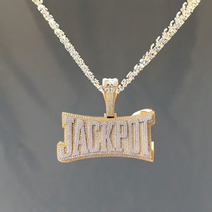 Collar con Colgante de Letra Inicial Personalizada de Plata 925 Bañada en Rodio con Diamantes de Moissanita Estilo Hip Hop - Unisex para Fiestas - Product Image 4