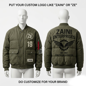 Chaqueta Bomber Unisex de Invierno, Resistente al Viento, de Poliéster Twill Premium de 280 GSM, Color Oliva, Paneles Acolchados, Logotipo Personalizado, Ropa Urbana - Product Image 1