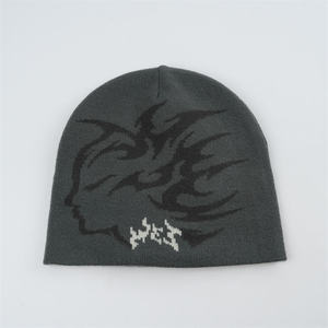 Nouveaux bonnets Y2K personnalisés en jacquard avec logo, tricotés double face, 100 % acrylique, réversibles, motif personnalisé pour la plage et le quotidien - Product Image 2