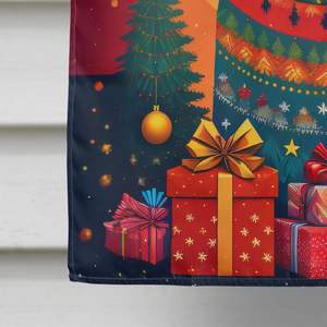 Gran Multicolor poliéster pastor alemán vacaciones Navidad casa bandera porche manga poste decorativo patio Banner arte pared - Product Image 4