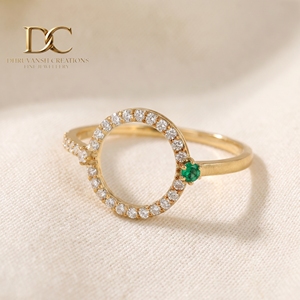 Anillo de Oro Amarillo Sólido de 14 Quilates con Diamante Cultivado en Laboratorio y Esmeralda Colombiana con Certificado IGI para Compromiso, Joyería de Lujo para Mujer - Product Image 3