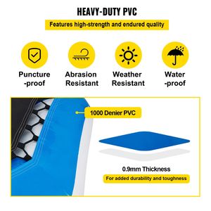 Trampolino Gonfiabile Acquatico in PVC Blu e Bianco da 4 Metri con Scala, Gioco Acquatico Ricreativo per Laghi e Mare - Product Image 4