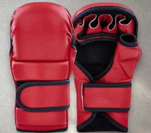 ถุงมือ MMA แบบ OEM สกรีนโลโก้ได้ หนังพรีเมียม เป็นมิตรกับสิ่งแวดล้อม สีสั่งทำได้ สำหรับต่อสู้ในกรง น้ำหนักเบา ระบายอากาศดี ติดตีนตุ๊กแก - Product Image 1