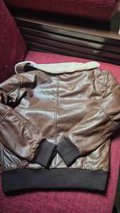 CHAMP KING <b>Men's</b> Brown Genuine <b>Leather</b> Moto <b>Jacket</b> Turn-down Collar <b>Faux</b> Fur Lining Zipper Closure - Product Image 6