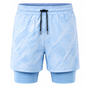 Shorts de bain sublimés pour hommes avec poches imperméables, légers, respirants, pour la plage, la natation, le surf, shorts décontractés d'été, vente en gros - Product Image 1