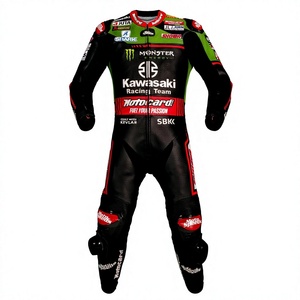 ชุดแข่งรถมอเตอร์ไซค์ Alex Lowes WSBK รุ่น Rawasaki MotoCP หนังวัวและหนังจิงโจ้ หนา 1.3 มม. พร้อมเกราะป้องกัน CE - Product Image 1