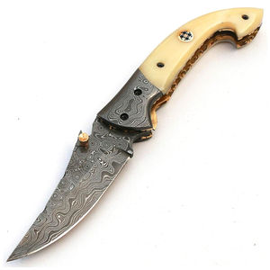 Couteau de chasse à lame fixe en acier Damas de qualité supérieure, nouveau design, confortable, avec poignée en os robuste - Product Image 5