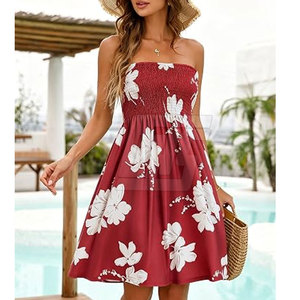Robe de plage simple pour femme, imprimé floral, coupe ample, légère et décontractée, idéale pour les vacances et les voyages. - Product Image 4