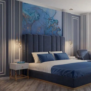 Cama King Size de Madera Maciza Tallada a Mano con Base y Cabecera, Muebles de Lujo Hechos a Mano, Calidad Premium - Product Image 5