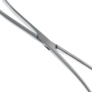 Bozeman Forceps 10 1/4 Inch Doubled Curved One <b>Large</b> <b>Ring</b> Stainless Steel Gynecology Dressing Uterine Packing Forceps - Product Image 5
