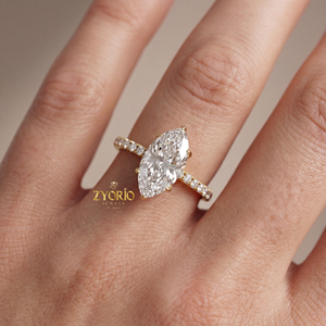 Marquise Cut Lab Grown Zircon 1 CT VVS2 EFG Color Luxury Engagement <b>Ring</b> Sterling <b>Silver</b> Claw Setting <b>Solitaire</b> Wedding Band - Product Image 5