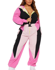 <b>Women</b> Windbreaker Tracksuit Casual Sportswear <b>Jacket</b> and Pants Lightweight Fabric Comfortable Fit Stylish Activewear Windbreak - Product Image 3