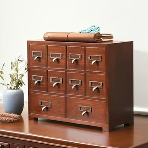 Handcrafted Teak Wood Vintage Apothecary Cabinet <b>Side</b> <b>Table</b> <b>Rectangle</b> Tabletop Eco-friendly Durable Wholesale - Product Image 3