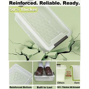 Set di 6 Contenitori di Plastica Trasparente Extra Large con Divisori Rimovibili, Organizer Rinforzato per Matite, Pastelli e Pennarelli - Product Image 3