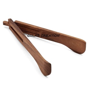 ที่คีบสลัดไม้อะคาเซียทำด้วยมืออุปกรณ์ครัวแบบชนบทคุณภาพสูงเป็นมิตรต่อสิ่งแวดล้อม - Product Image 5