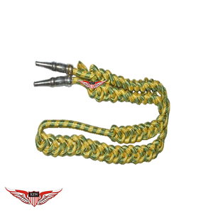 Aiguillette ชุดเดรสสายคล้องไหล่สีทองสีเขียวทองแบบถัก - Product Image 1