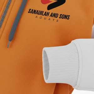 Sweat-shirt à capuche zippé pour homme, personnalisé, avec manches contrastées, en polaire, vêtements de sport décontractés, veste chaude d'hiver, fournisseur en gros - Product Image 4