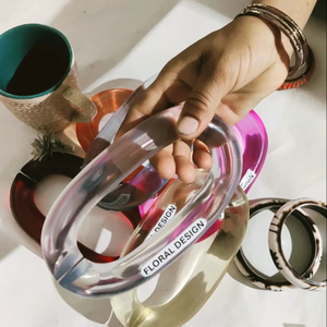 Cadena de Eslabones de Acrílico/Resina Hecha a Mano, Estilo Retro, Cadena de Resina Acrílica de Color, Desmontable, de la India - Product Image 1