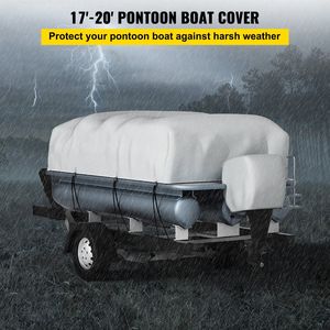 Housse de bateau ponton robuste en tissu Oxford 600D de qualité marine, résistante aux UV et imperméable, pour bateaux de 17 à 20 pieds, adaptée au transport sur remorque - Product Image 2