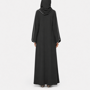 Ensemble abaya ouverte de haute qualité avec hijab assorti, longueur cheville, manches longues, tenue décontractée pour femmes - Product Image 4