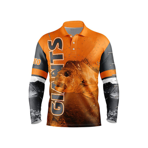 เสื้อโปโลแขนยาวพิมพ์ลายปลาทะเล 3 มิติ สำหรับผู้ชาย ระบายอากาศได้ดี แห้งเร็ว ป้องกันรังสียูวี เหมาะสำหรับตกปลา - Product Image 3