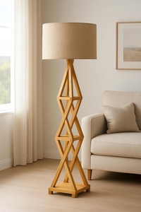 Lámpara de Pie Moderna de Madera al por Mayor, Diseño Geométrico, Fabricante, Luz Personalizada para Sala de Estar, Dormitorio, Decoración del Hogar, OEM, ODM - Product Image 3