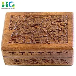 Caja de regalo de madera tallada, joyero de madera disponible